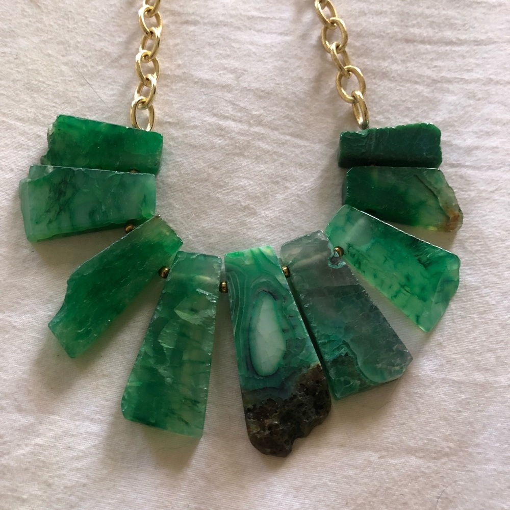 Emerald Agate Stone Necklace